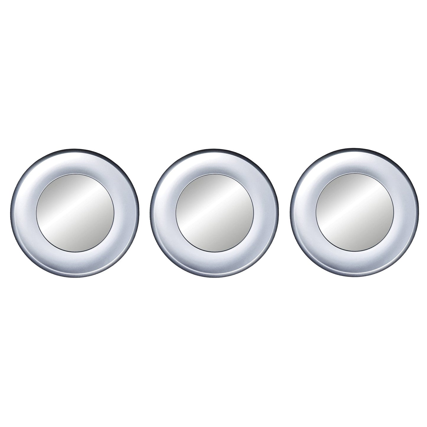My Store 3 Piece Carved Circle Mirror Wall Decor Set, Silver, 10 Inches