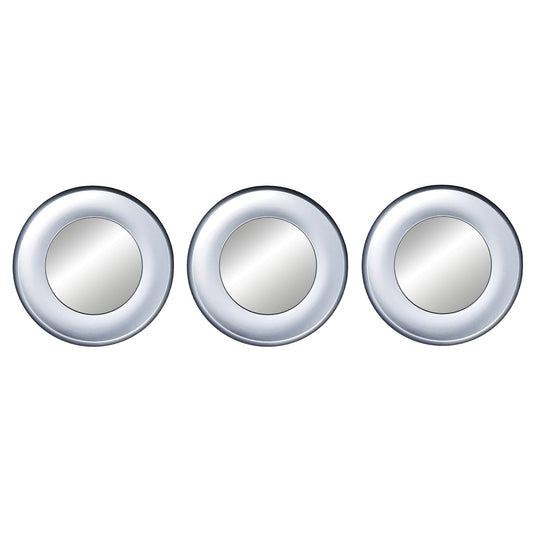 My Store 3 Piece Carved Circle Mirror Wall Decor Set, Silver, 10 Inches