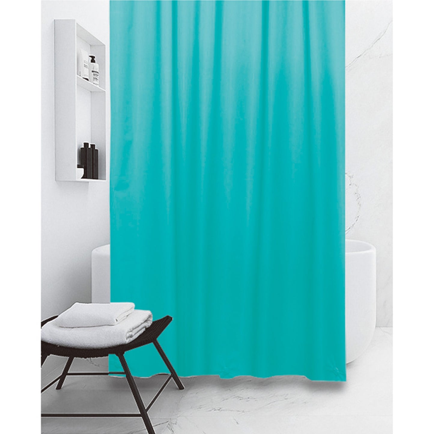 My Store PEVA Shower Curtain Liner 12 Metal Grommets, Turquoise Blue, 70x72 Inches