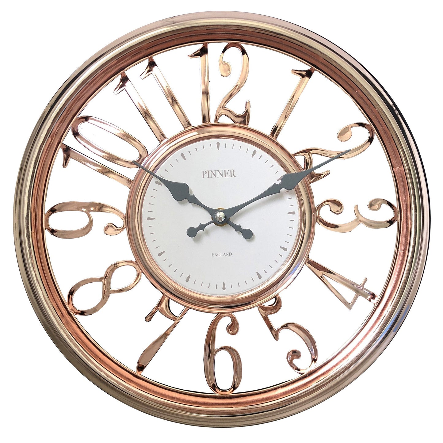 My Store Round Electroplated Analog Wall Clock, Rose Gold, 12 Inches