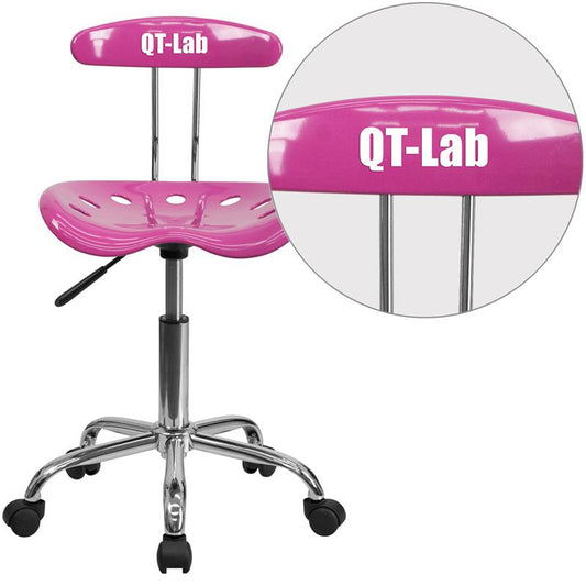 Personalized Vibrant Candy Heart and Chrome Swivel Task Office Chair with Tractor Seat