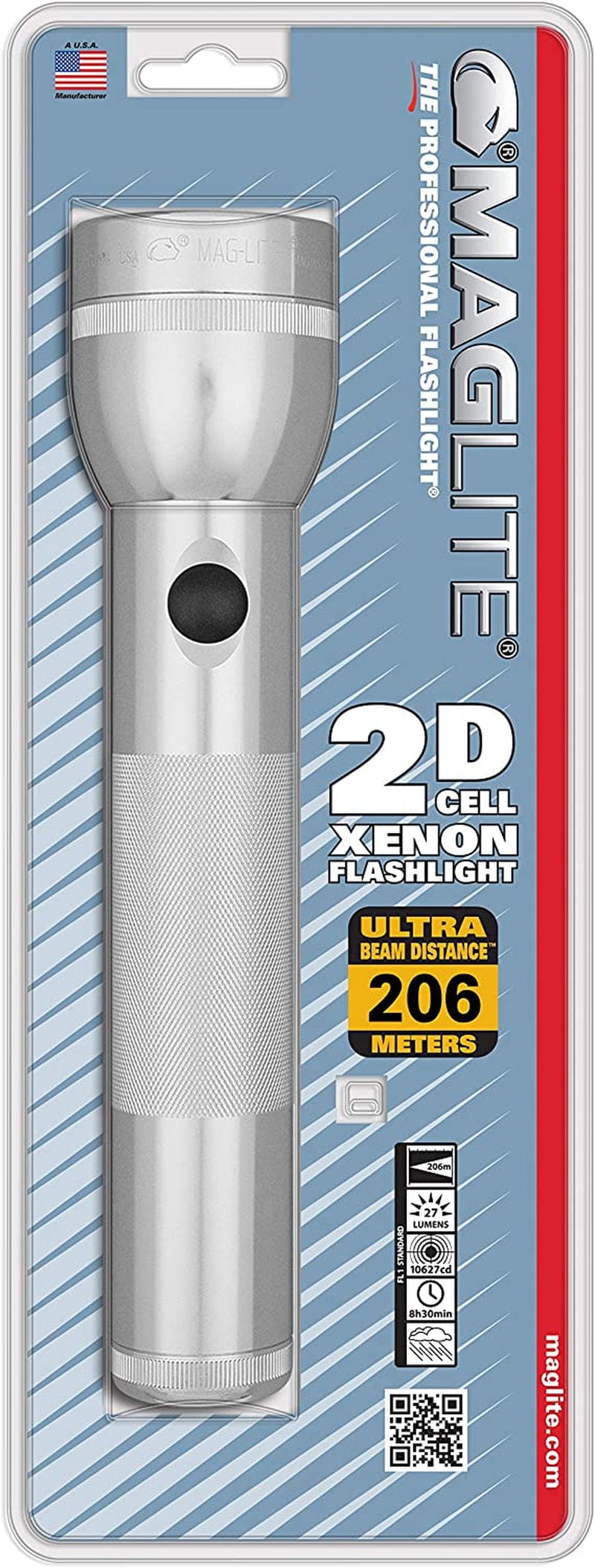 Maglite Heavy-Duty Incandescent 3-Cell D Flashlight in Display Box, Blue -S3D115