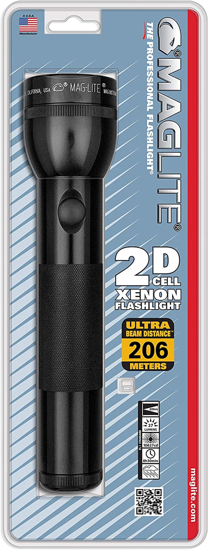 Maglite Heavy-Duty Incandescent 3-Cell D Flashlight in Display Box, Blue -S3D115