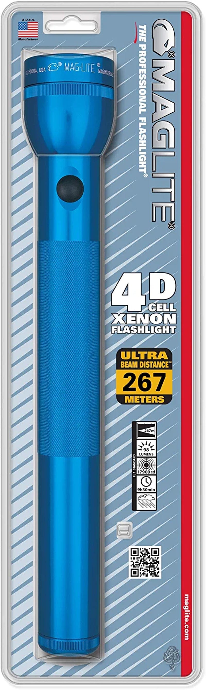 Maglite Heavy-Duty Incandescent 3-Cell D Flashlight in Display Box, Blue -S3D115