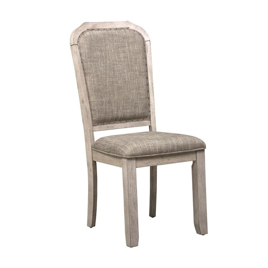 Zander 2 Rustic White Gray Side Chairs