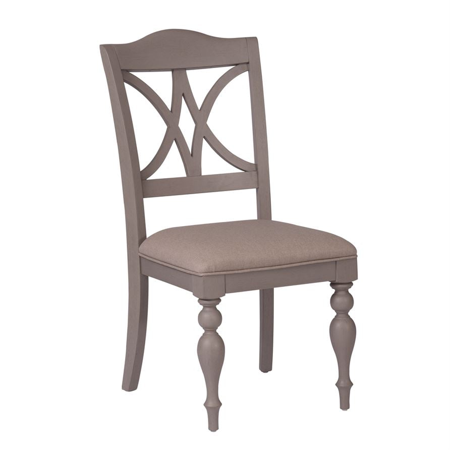 Cedric 2 Dove Grey Slat Back Side Chairs