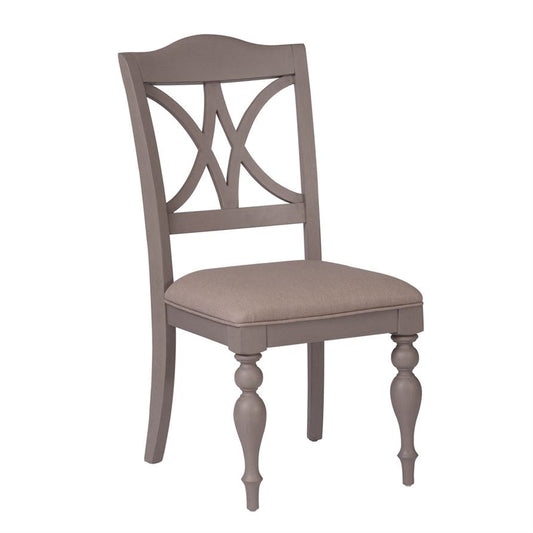 Cedric 2 Dove Grey Slat Back Side Chairs