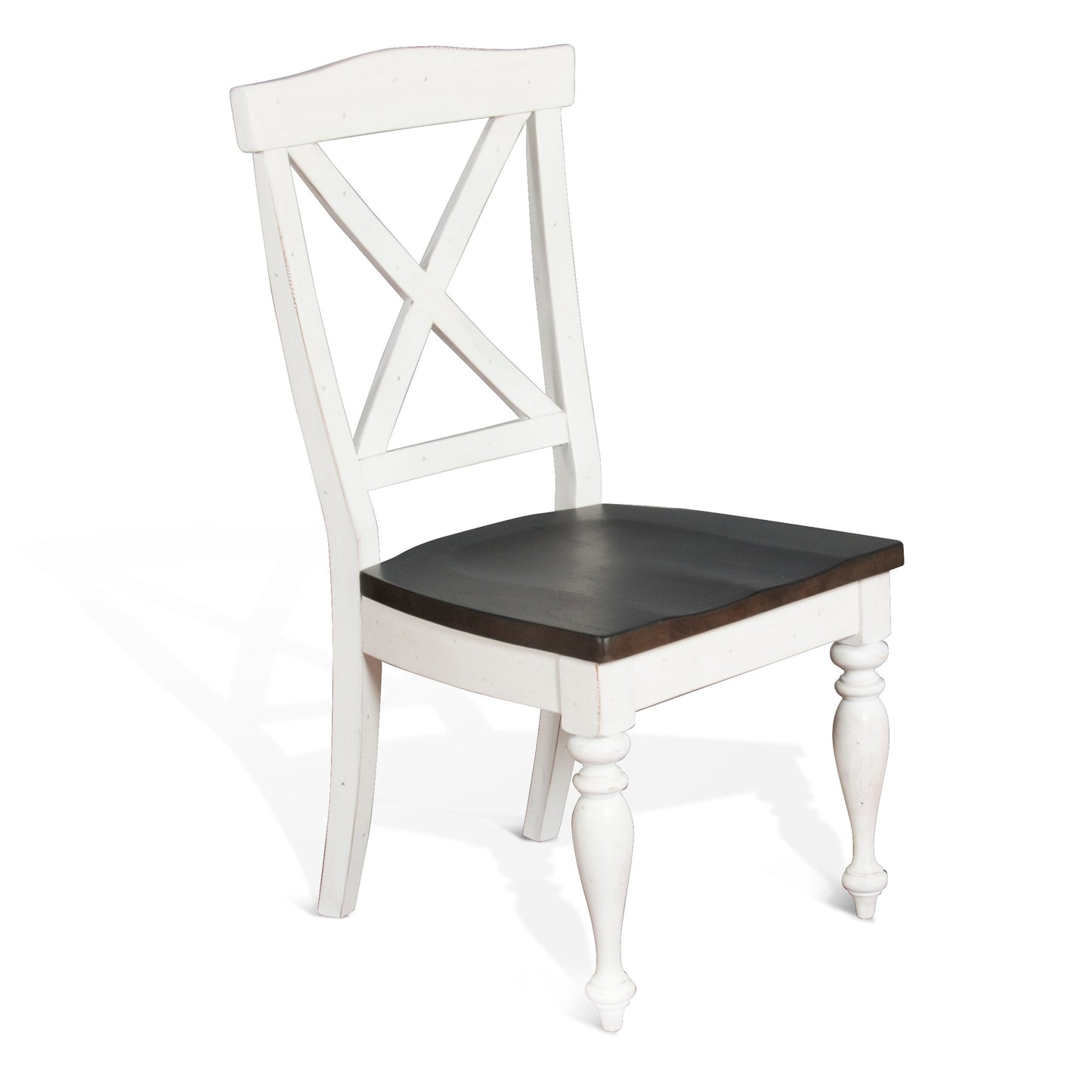 Zen 2 Off White Dark Brown Cross Back Chairs