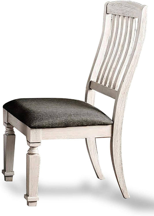 Channing 2 Antique White Gray Side Chairs