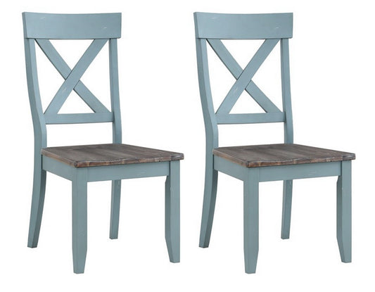 Lyric 2 Blue Crossback Dining Chairs
