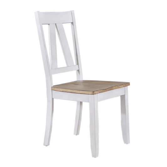 Ambrosia 2 Weathered White Sandstone Splat Back Side Chairs