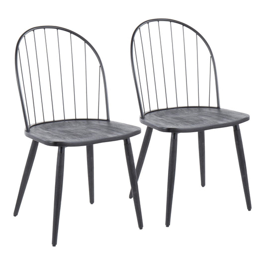 Coma Berenices 2 Black High Back Armless Dining Chairs