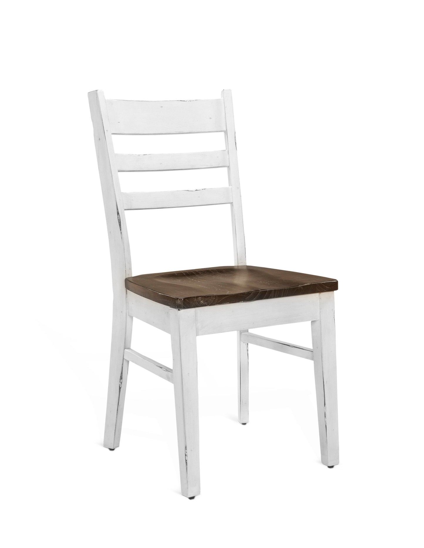 Zen 2 Off White Dark Brown Ladder Back Chairs