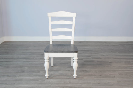 Zen 2 Modern Off White Dark Brown Ladder Back Chairs