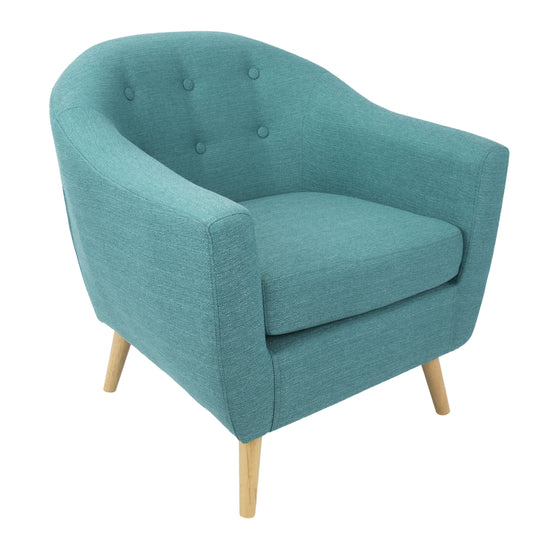Magnus Teal Fabric Accent Chair