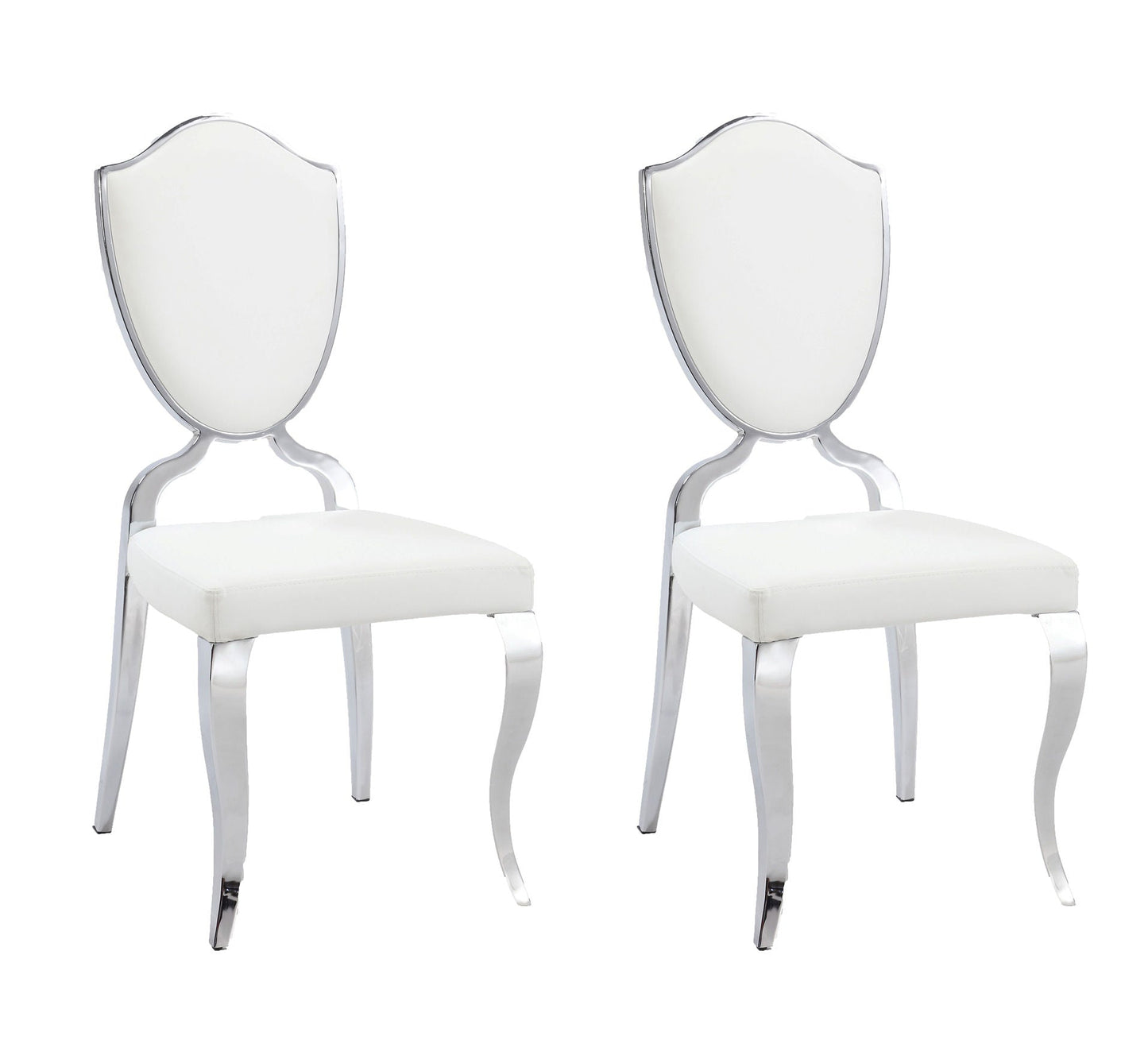 Zinnia 2 White Cabriole Legs Back Side Chairs