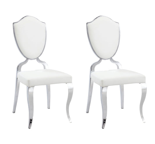 Zinnia 2 White Cabriole Legs Back Side Chairs