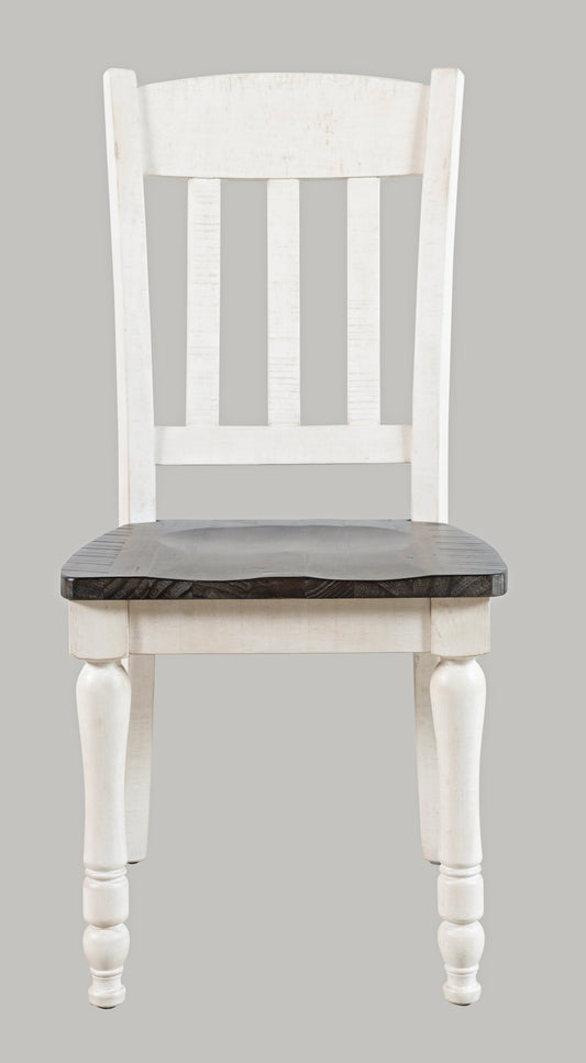 Canopy 2 Vintage White Slatback Dining Chairs