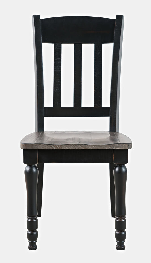 Canopy 2 Vintage Black Slatback Dining Chairs