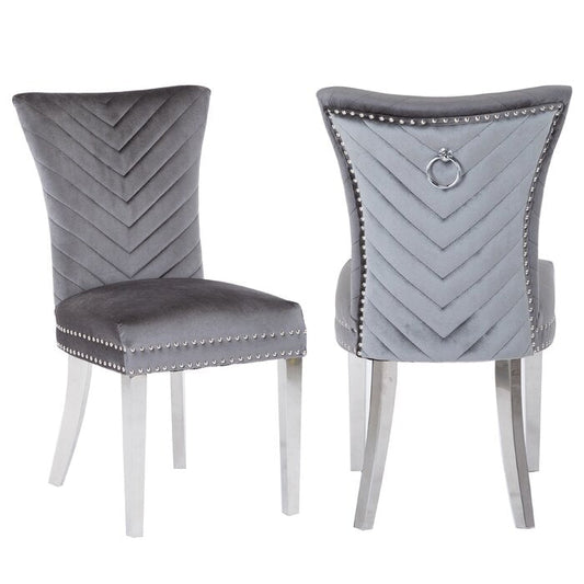Creekmeadow 2 Dark Gray Velvet Dining Chairs