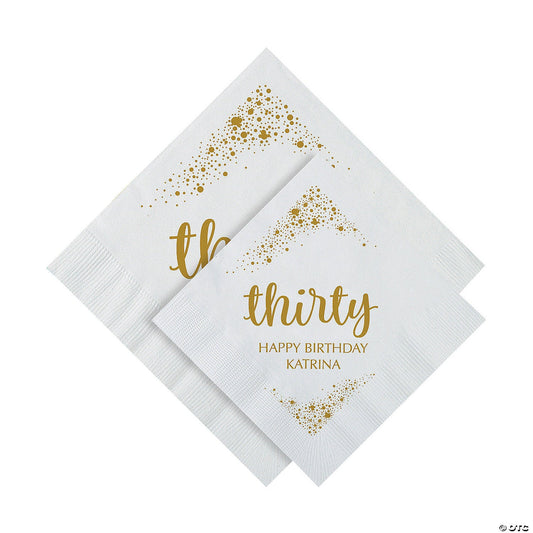 Personalized Elegant Milestone Beverage Napkins