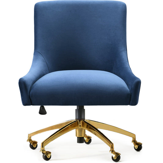 PIPER NAVY VELVET SWIVEL OFFICE CHAIR
