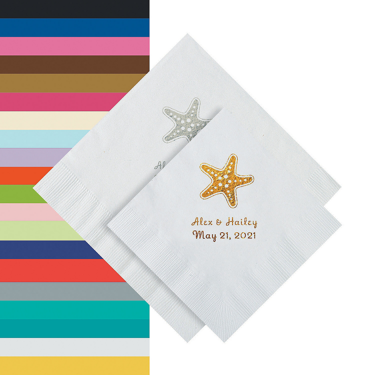 Starfish Personalized Beverage Napkins