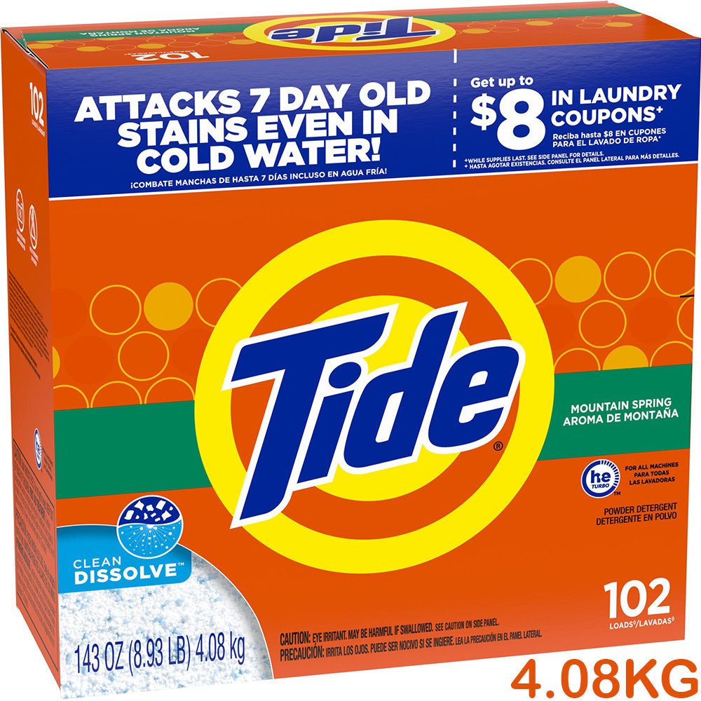 Tide - Laundry Detergent Powder Mountain Spring 4.08KG 102 Loads