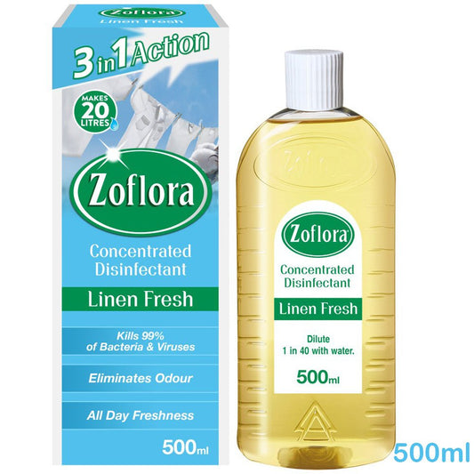 ZOFLORA - Concentrated Antibacterial Disinfectant - Linen Fresh 500ml