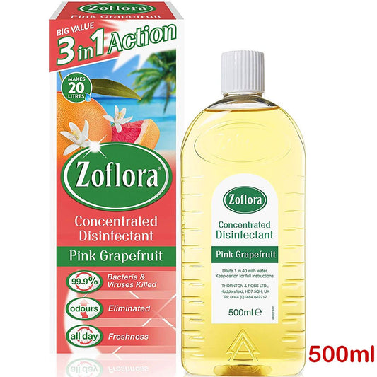 ZOFLORA - Concentrated Antibacterial Disinfectant - Pink Grapefruit 500ml